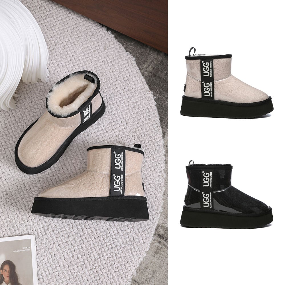 [무료배송] 호주정품 에버어그 코티드 클래식 플랫폼 클리어 부츠(지퍼X/4cm굽) AS UGG AS3042