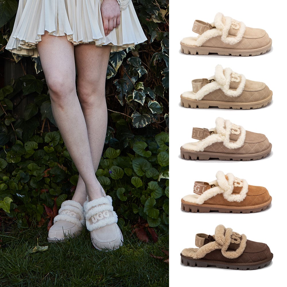 [무료배송] 호주정품 오즈웨어 바이올렛 마틀라세 시어링 탈부착 밴딩 슬리퍼 OZWEAR UGG OB938MD