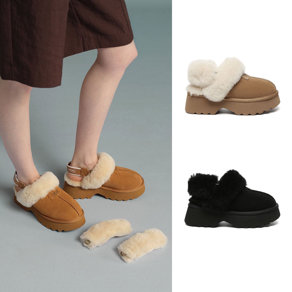 [무료배송] 호주정품 에버어그 무나 플랫폼 탈부착 퍼밴딩 어그 슬리퍼 AS UGG AS2087