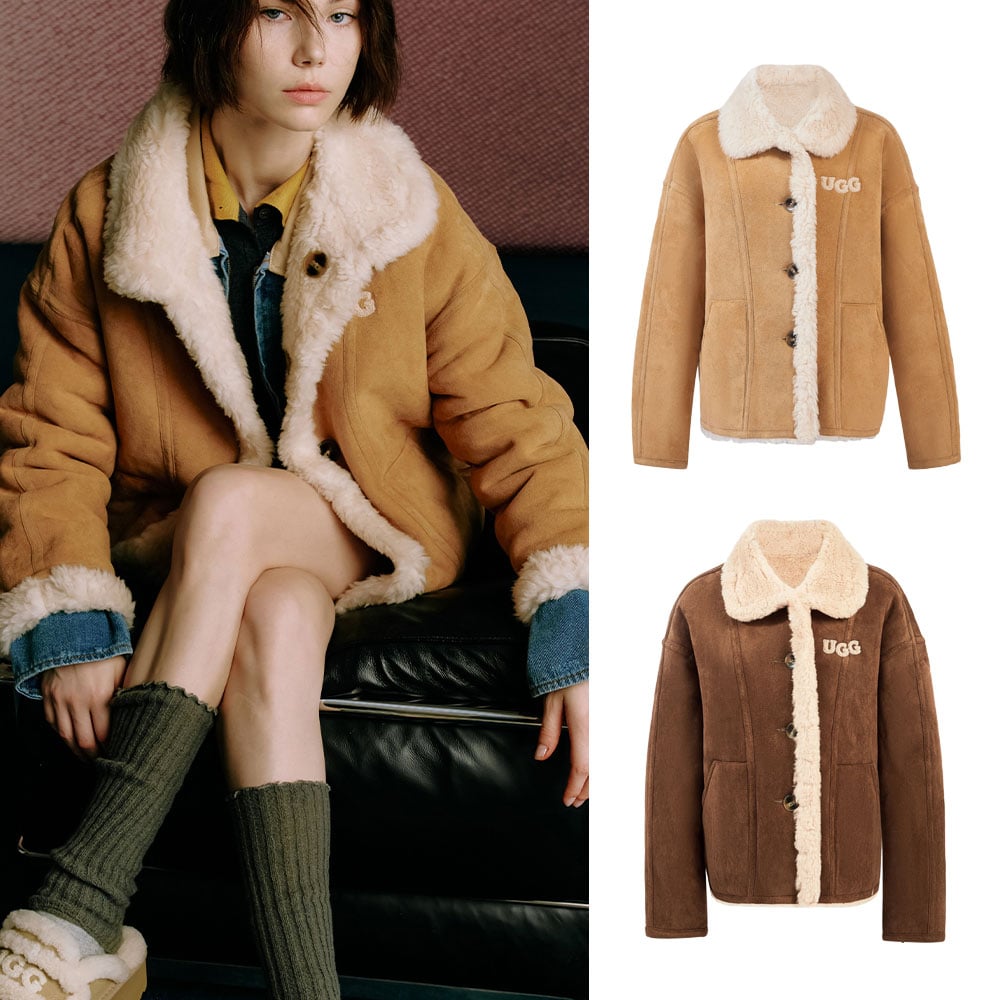 [무료배송] 호주정품 오즈라나 로고 리버서블 시어링 코트 OZLANA UGG OZ8002