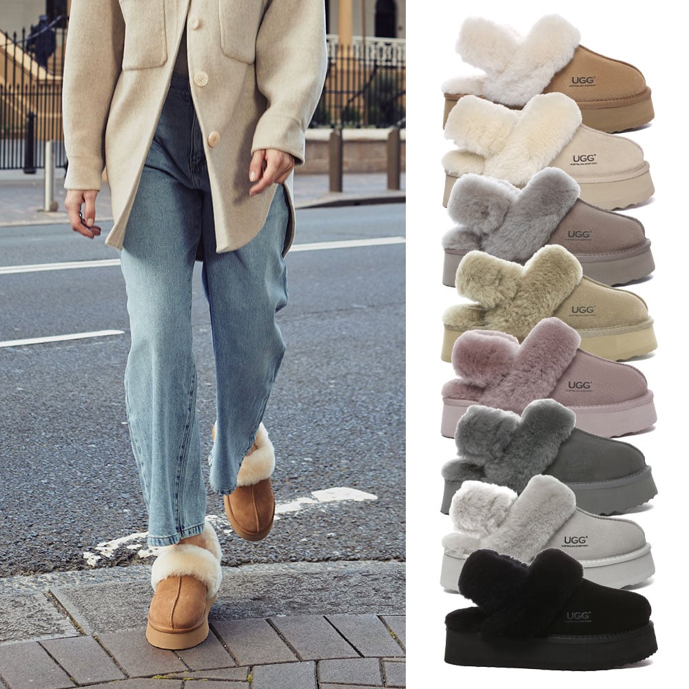 [무료배송] 호주정품 에버어그 무사 플랫폼 탈부착 밴딩 어그 슬리퍼 AS UGG AS2077